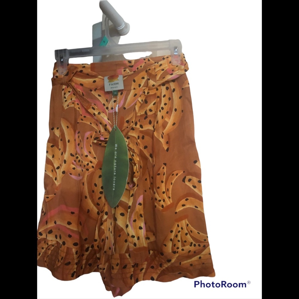 Farm Rio Raining Bananas Tie Front Shorts - Picture 4 of 6